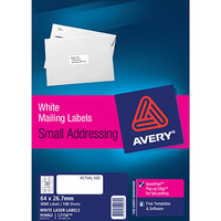 AVERY 959062 L7158 LASER LABELS ADDRESS 30 PER SHEET WHITE PACK 100