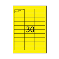 AUSSIE ECO FRIENDLY A4 LABELS 30UP FLURO YELLOW PACK 100
