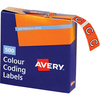 AVERY 43203 C SIDE TAB COLOUR CODING LABELS ORANGE PACK 500