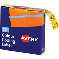 AVERY 43205 E SIDE TAB COLOUR CODING LABELS YELLOW PACK 500