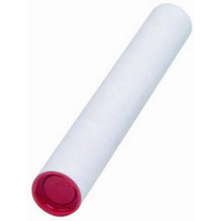 WHITE MAILING TUBE 445x60mm DIA WITH CAPS PACK 4