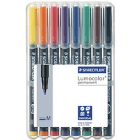 STAEDTLER 317 LUMOCOLOR OHP MARKERS PERMANENT MEDIUM W8