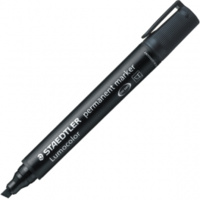 STAEDTLER 350 LUMOCOLOR PERM. MARKER CHISEL 2.5MM BLACK BOX10