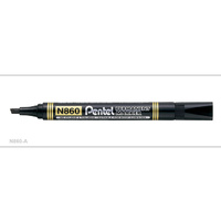 PENTEL N860 PERMANENT MARKER CHISEL BLACK BOX 12