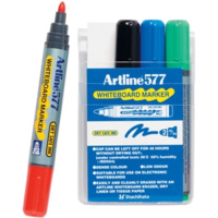 ARTLINE 577 DRY SAFE WHITEBOARD MARKER BULLET 2.0mm WALLET 4