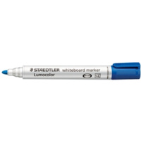 STAEDTLER 351 LUMOCOLOR WHITEBOARD MARKER BULLET 2mm BLUE BOX 10