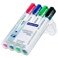 STAEDTLER 351 LUMOCOLOR WHITEBOARD MARKER CHISEL 5mm WALLET 4  