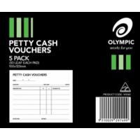 OLYMPIC PETTY CASH VOUCHERS PACK 5 x 50 SHEETS