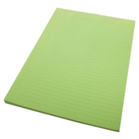 QUILL RULED PAD BOND 70gsm 50 LEAF A4 GREEN PACK 10