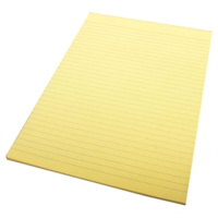 QUILL RULED PAD BOND 70gsm 50 LEAF A4 YELLOW PACK 10