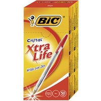BIC CRISTAL BALLPOINT PENS MEDIUM RED BOX 50
