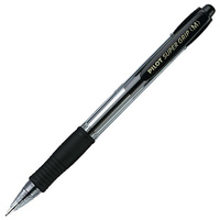 PILOT BPGP-10R SUPERGRIP PEN RETRACTABLE MEDIUM BLACK BOX 12