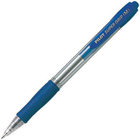 PILOT BPGP-10R SUPERGRIP PEN RETRACTABLE MEDIUM BLUE BOX 12