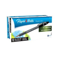 PAPERMATE FLEXGRIP RETRACTABLE BALLPOINT PEN MEDIUM BLACK BOX 12