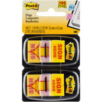 3M 680-SH2 POST IT FLAGS SIGN HERE YELLOW TWIN  