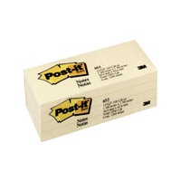 3M 653Y POST IT NOTE 35x48mm YELLOW PACK 12 