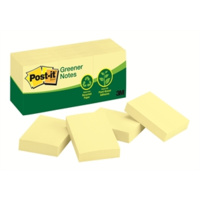 3M 653Y RP POST IT NOTES RECYCLED 35x48mm YELLOW PACK 12