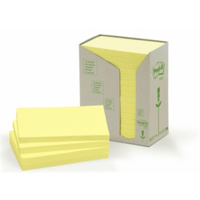 3M 655-RTY POST IT RECYCLED NOTES 73x123mm YELLOW PACK 16