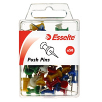 ESSELTE 45110 PUSH PINS ASSORTED PACK 50