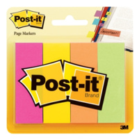 3M 671-4AF POST-IT PAPER PAGE MARKERS NEON LARGE 4 COLOURS