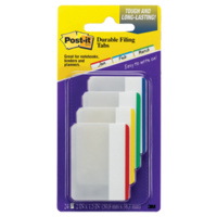 3M 686F1 POST IT FLAT DURABLE FILING TABS 4 ASSORTED COLOURS PACK 24