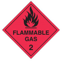 FLAMMABLE GAS 2 RED 50x50mm  DANGEROUS GOODS LABELS ROLL 500