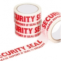 SECURITY SEAL TAPE 48mm x 100m LATEX ADHESIVE RED ON WHITE