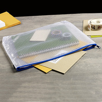 AVERY HANDY POUCH WITH ZIP A3 CLEAR AND BLUE