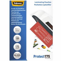 FELLOWES LAMINATING POUCHES 59x83mm GLOSS 175um PACK 100