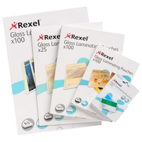 REXEL LAMINATING POUCHES A4 GLOSS 125 MICRON PACK 100