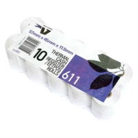 VICTORY CCR611 EFTPOS THERMAL ROLL 57x45x11.5mm 1 PLY PACK 10