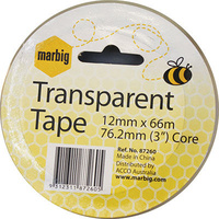 MARBIG OFFICE TAPE 12mm x 66m EACH