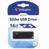 VERBATIM STORE N GO SLIDER USB DRIVE 16GB BLACK