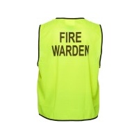 FIRE WARDEN DAY HI VIS SAFETY VEST FLURO YELLOW 