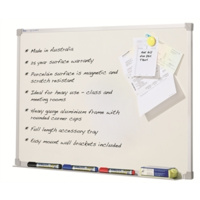 PENRITE 1500x1200mm WHITEBOARD PORCELAIN ALUMINIUM FRAME 