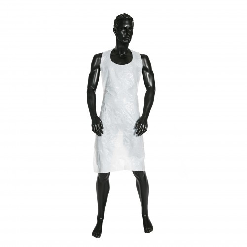 DISPOSABLE APRONS 710 x 1170 x 0.02UM INDIVIDUAL WRAP LDPE WHITE CTN 1000