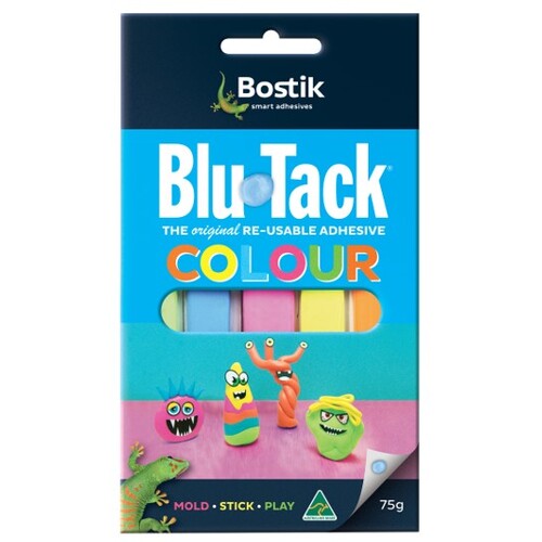 BOSTIK BLU TACK COLOUR REUSABLE 75g