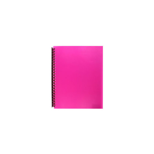 DISPLAY BOOK A4 REFILLABLE 20 POCKET GLOSS PINK