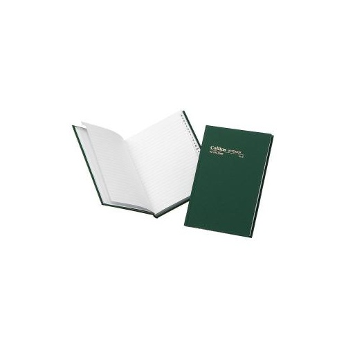 COLLINS 05604 NOTEBOOK CASED AND SEWN A5 240 PAGE A-Z INDEX GREEN