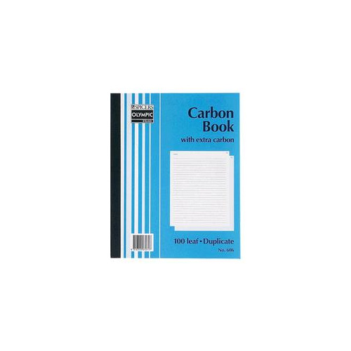 OLYMPIC 606 PLAIN CARBON BOOK DUPLICATE 250 X 200mm 100 LEAF
