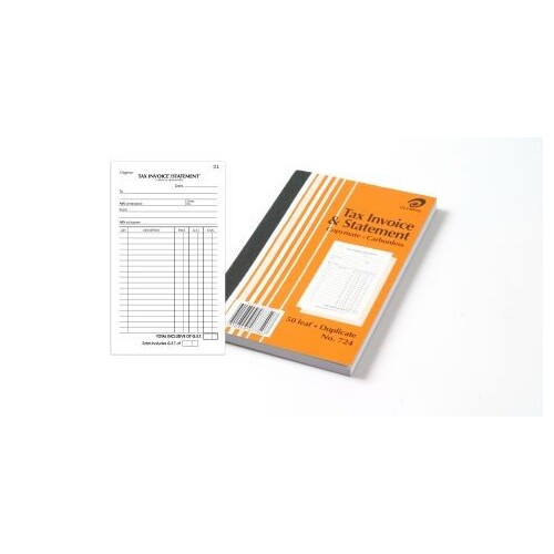 OLYMPIC 724 INVOICE AND STATEMENT CARBONLESS DUPLICATE 200x125mm 50 LEAF