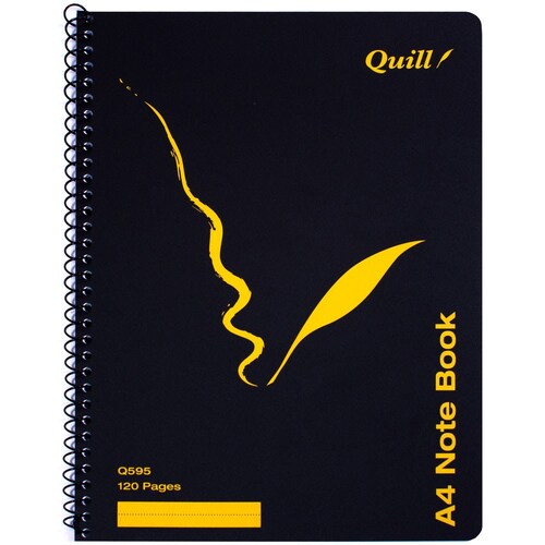 QUILL Q595 NOTE BOOK SPIRAL BOUND A4 SIDE 120 PAGES