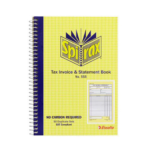 SPIRAX 555 DUPLICATE TAX INVOICE AND STATEMENT BOOK