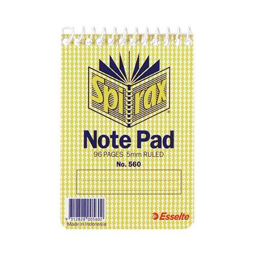 SPIRAX 560 TOP OPENING SPIRAL NOTE PAD POCKET 96 PAGES