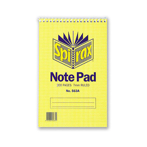 SPIRAX 563A TOP OPENING SPIRAL REPORTERS NOTE PAD 200x127mm 200 PAGES