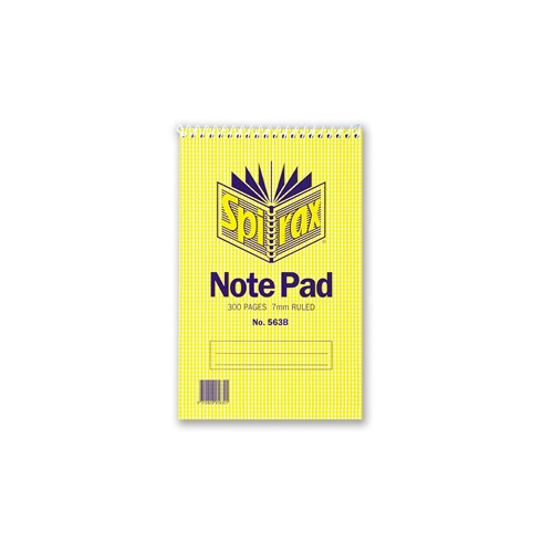 SPIRAX 563B TOP OPENING SPIRAL REPORTERS NOTE PAD 200x127mm 300 PAGES