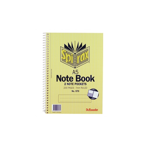 SPIRAX 570 SIDE OPENING A5 200 PAGE SPIRAL NOTEBOOK WITH POCKET