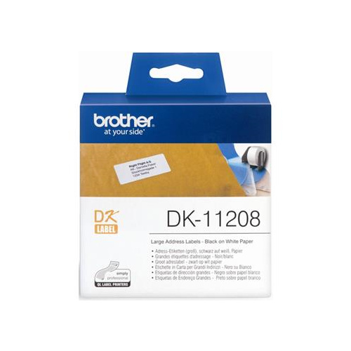 BROTHER DK-11208 ADDRESS LABEL LARGE 38x90mm WHITE ROLL 400