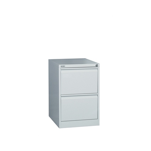 GO STEEL FILING CABINET 2 DRAWERS 460w x 620d x 705h SILVER GREY