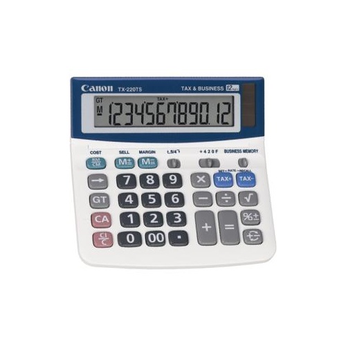 CANON TX220TS 12 DIGIT ADJUSTABLE DISPLAY CALCULATOR